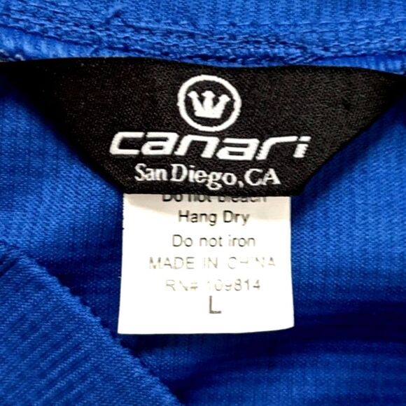 Men's Canari Royal Blue Cycling Long Sleeve Pullover Half Zip Jersey Shirt L - Picture 5 of 7
